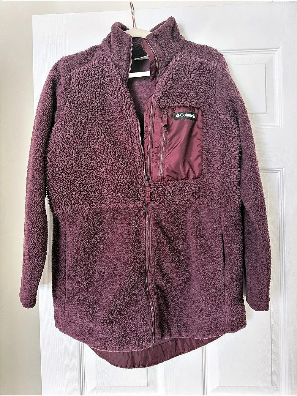 Columbia Lodge Sherpa Full Zip Fleece Jacket Purple Medium